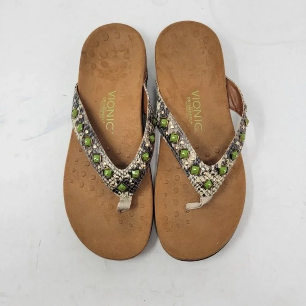 Vionic | Women's Rest Floriana Toepost Thong Sandal Pewter - Picture 6 of 9